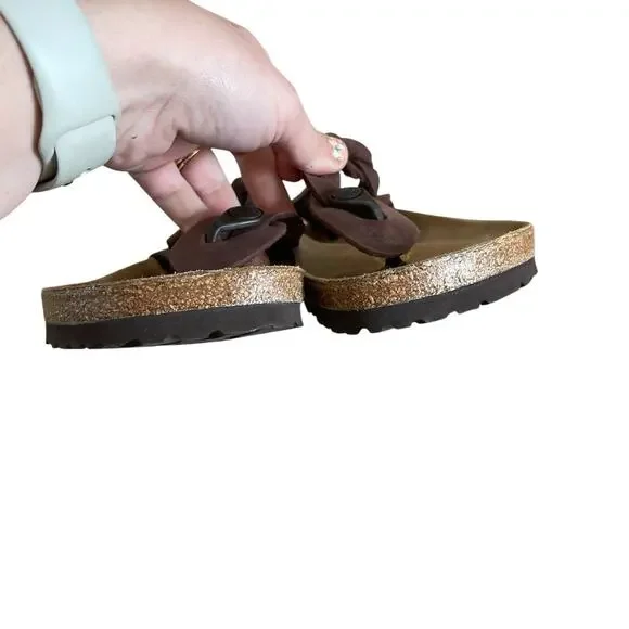 Birkenstock Kairo Braided Brown Oil Leather Sandals - 39 - Picture 6 of 10